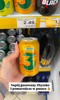 Napój gazowany Zbyszko 3 Pomarańcze promocja w Dino