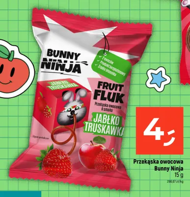 Przekąska owocowa Bunny Ninja Fruit Fluk jabłko truskawka promocja w Dealz