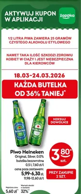 Piwo Heineken Original butelka bezwrotna promocja w Żabka