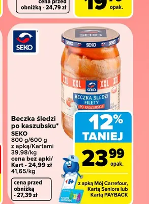 Śledzie Beczka śledzi po kaszubsku Seko promocja w Carrefour