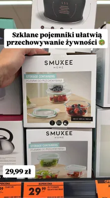 Pojemniki do przechowywania szklane z pokrywką promocja w Biedronka