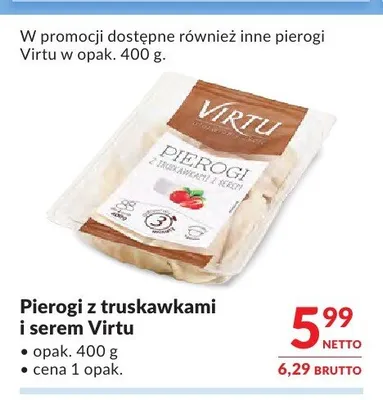 Pierogi z truskawkami i serem Virtu promocja w Makro