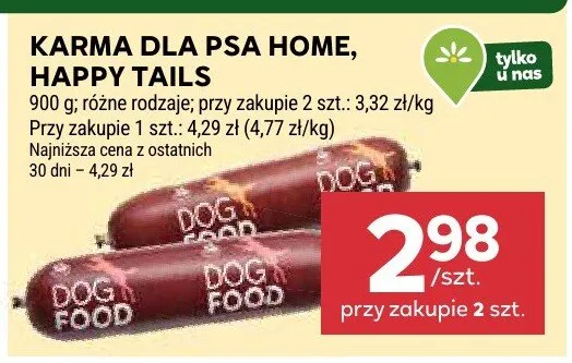 Karma dla psa Home, Happy Tails różne rodzaje promocja w Stokrotka