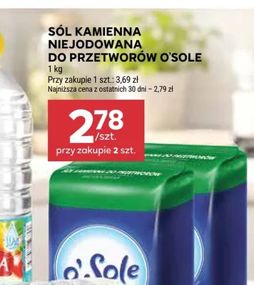 Sól kamienna niejodowana do przetworów O'Sole promocja w Stokrotka