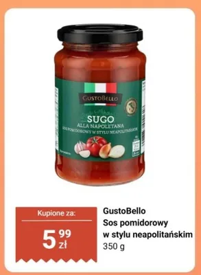 Sos pomidorowy GustoBello w stylu neapolitańskim promocja w Biedronka