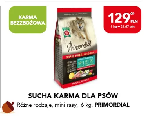 Sucha karma dla psów mini rasy Primordial promocja w Aquael zoo