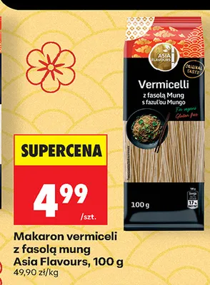 Makaron vermiceli z fasolą mung Asia Flavours promocja w Biedronka