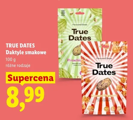 Daktyle smakowe True Dates Pistachio promocja w Lidl