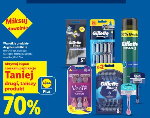 Maszynki do golenia damskie Gillette Venus 3 promocja w Lidl