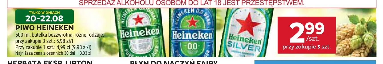 Piwo bezalkoholowe Heineken promocja w Stokrotka