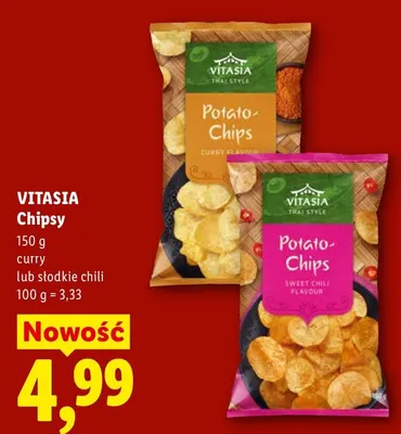 Chipsy ziemniaczane Vitasia o smaku curry promocja w Lidl