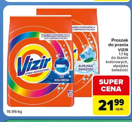 Proszek do prania Vizir do tkanin kolorowych promocja w Carrefour Market