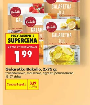 Galaretka malinowa Bakello 2-pak promocja w Biedronka