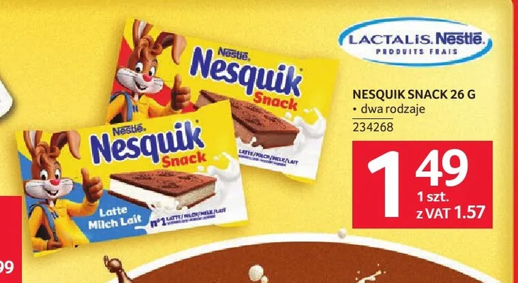 Kanapka mleczna Nesquik Snack Latte promocja w Selgros