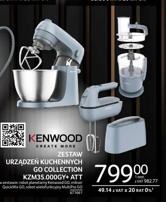 Zestaw urządzeń kuchennych Go Collection KZM35,000GY+ Att Kenwood promocja w Selgros