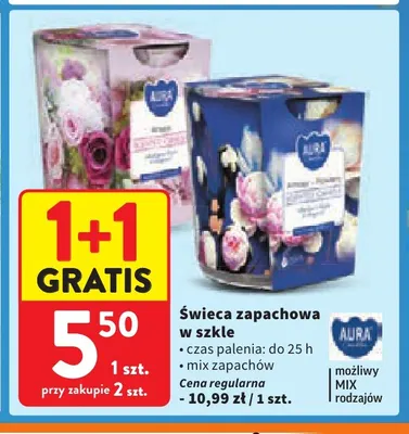 Świeca zapachowa w szkle Aura promocja w Intermarche
