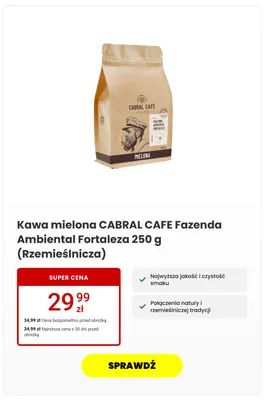 Kawa mielona CABRAL CAFE Fazenda Ambiental Fortaleza Rzemieślnicza promocja w Media Expert
