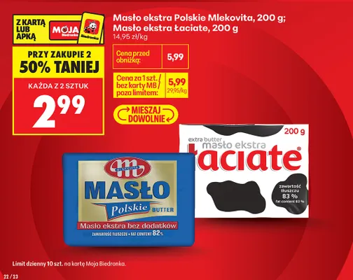 Masło ekstra polskie Mlekovita promocja w Biedronka