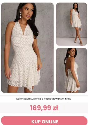 Sukienka koronkowa o rozkloszowanym kroju Renee promocja w Renee