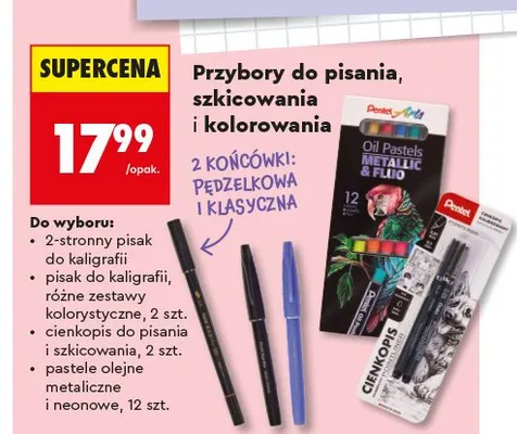 Pisak dwustronny do kaligrafii Pentel promocja w Biedronka