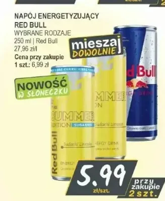 Napój energetyzujący Red Bull Summer Edition promocja w Słoneczko