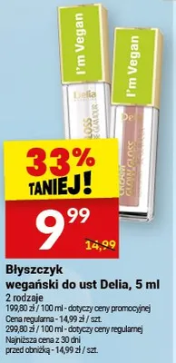 Błyszczyk do ust Delia promocja w Twój Market