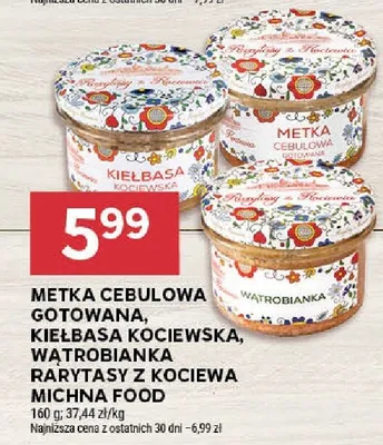 Metka cebulowa gotowana kiełbasa kociewska, watrobianka promocja w Stokrotka