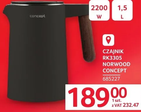 Czajnik CONCEPT CZAJNIK RK3305 NORWOOD promocja w Selgros