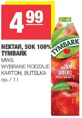 Nektar, sok 100% wybrane rodzaje karton, butelka promocja w SPAR