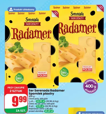 Ser żółty Serenada Radamer plastry promocja w Dino