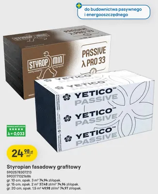 Styropian fasadowy grafitowy 10 cm promocja w Castorama