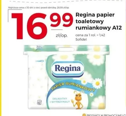 Papier toaletowy rumiankowy Regina promocja w Frac