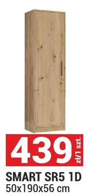Szafa SMART SR5 1D 50x190x56cm promocja w Merkury Market