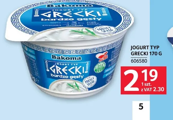 Jogurt typ grecki Bakoma promocja w Selgros