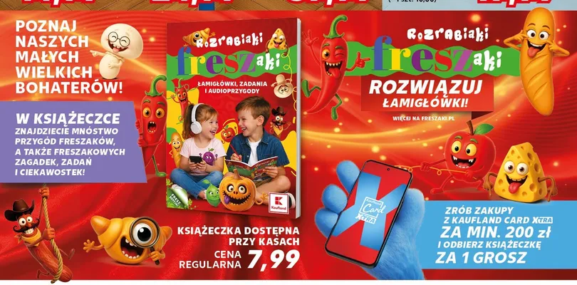 Książeczka łamigłówki zadania i audioprzygody Rozrabiaki Freszaki promocja w Kaufland