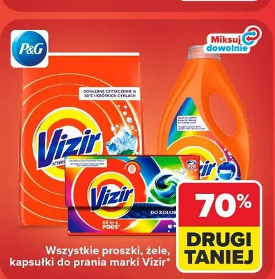Proszki, żele, kapsułki do prania marki Vizir promocja w Carrefour