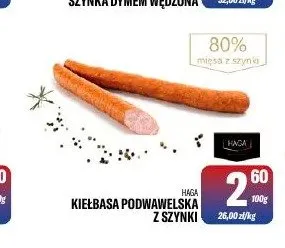 Kiełbasa Podwawelska z Szynki Haga promocja w Tomi Markt