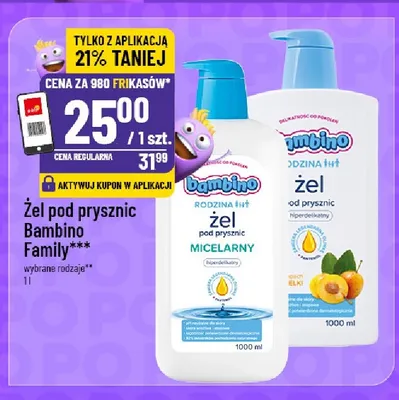 Żel pod prysznic brzoskwiniowy Bambino Family promocja w POLOmarket