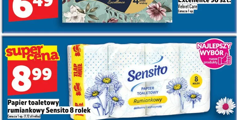 Chusteczki higieniczne Velvet Excellence 90 szt. promocja w TOPAZ