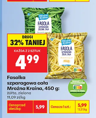 Fasolka szparagowa cała Mroźna Kraina zielona promocja w Biedronka
