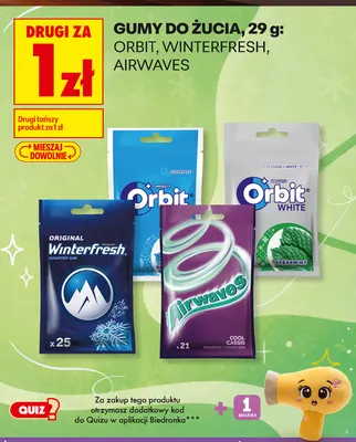 Gumy do żucia Orbit Peppermint promocja w Biedronka