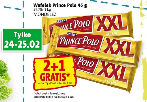 Wafelek Prince Polo 45g promocja w Prim Market