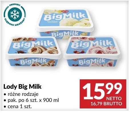 Lody Big Milk promocja w Makro