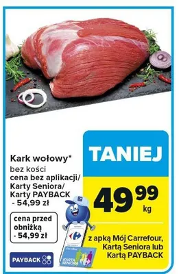 Kark wołowy bez kości promocja w Carrefour Market