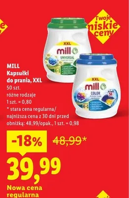 Kapsułki do prania Mill XXL promocja w Lidl