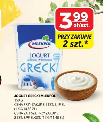 Jogurt grecki Mlekpol promocja w Top Market
