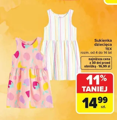 Sukienka dziecięca TEX promocja w Carrefour