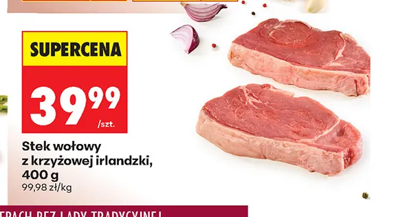 Stek wołowy z krzyżowej irlandzki promocja w Biedronka