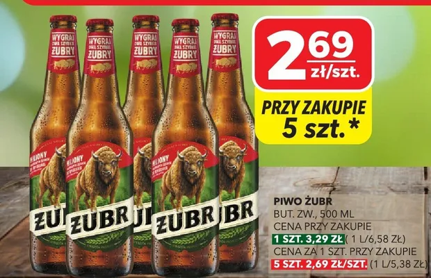 Piwo żubr promocja w Top Market