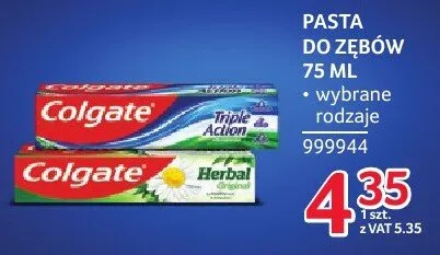 Pasta do zębów Colgate 75 ml wybrane rodzaje promocja w Selgros